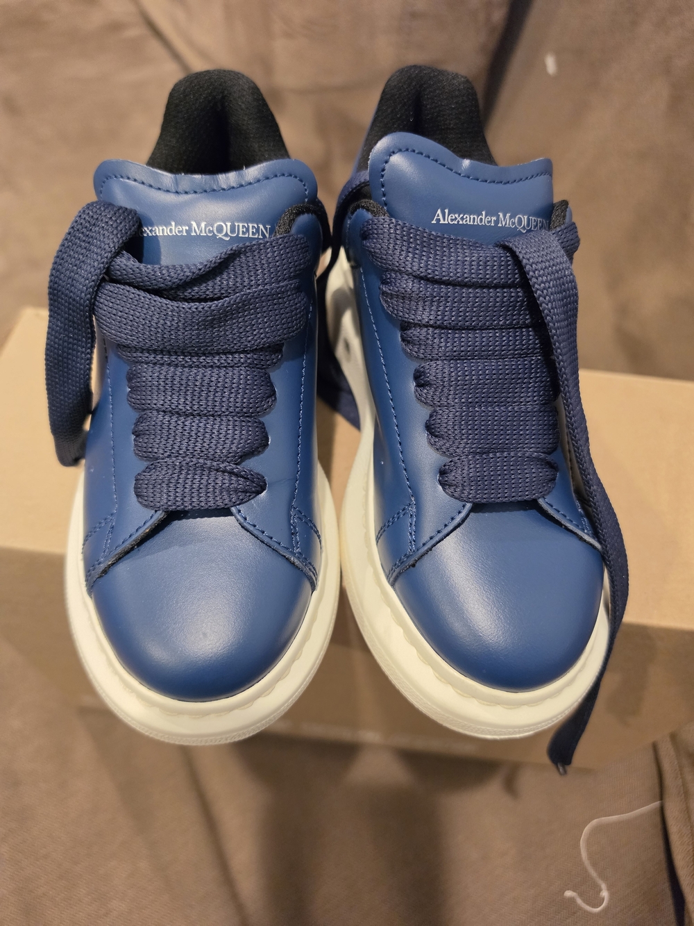 Alexander McQUEEN Kids Blue Leather Sneakers
